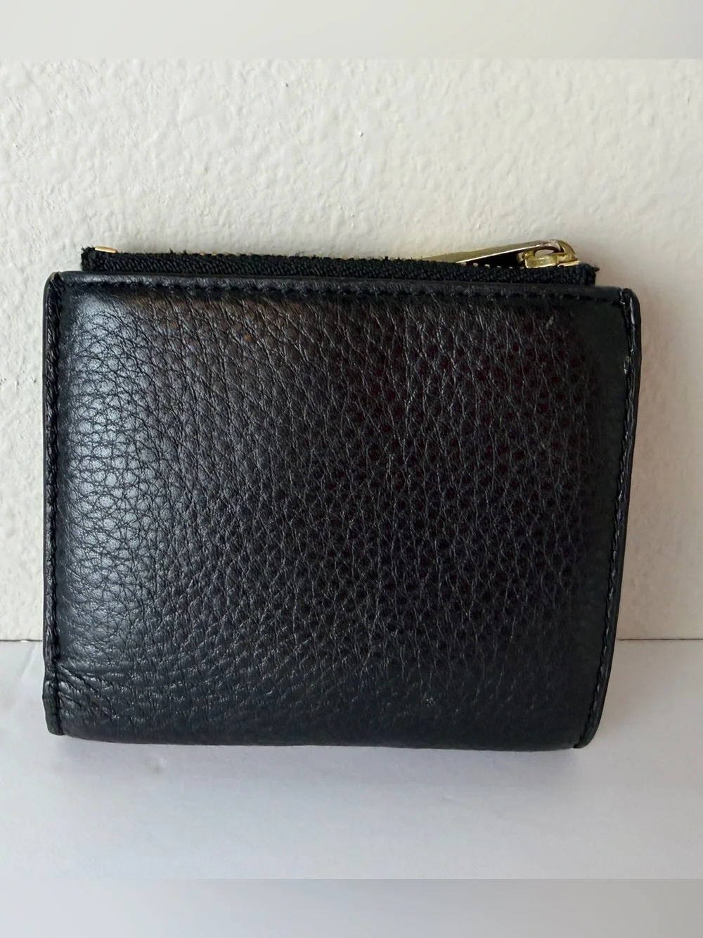 Tory Burch Emerson Mini Black Bi-fold Pebbled Leather Wallet